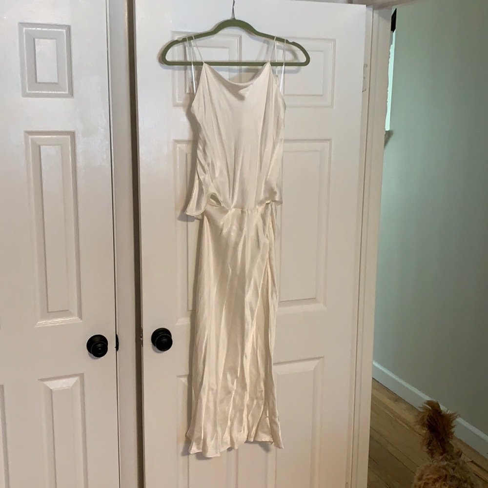 Princess Polly -Carla dress-Silk white midi dress